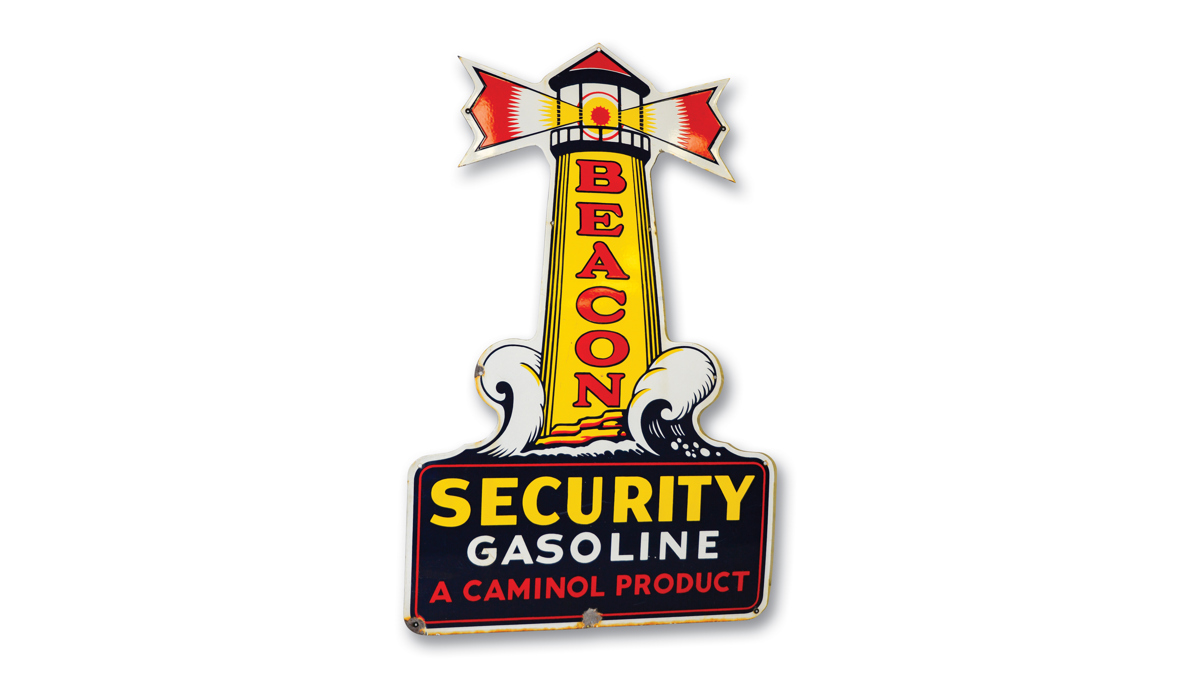 Beacon Security Gasoline Sign offered at RM Auctions’ Auburn Spring live auction 2019